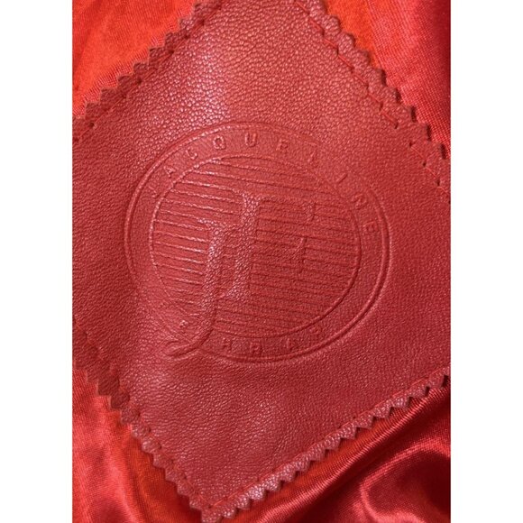 Rare Vintage Jacqueline Ferrar 80s Womens Red Buttery Leather Coat S/M - Picture 4 of 12
